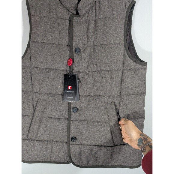 STEINBOCK Austria Mens Brown Quilted Wool Waidring Vest Sz 42 Outdoor Barncore - Picture 3 of 10